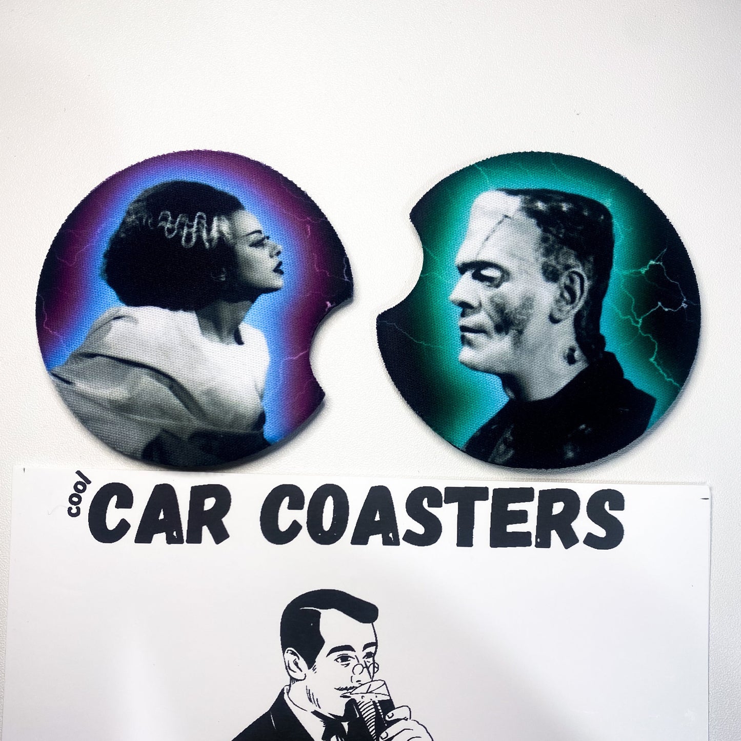 FRANKENSTEIN and Frankensteins Bride "CAR COASTERS